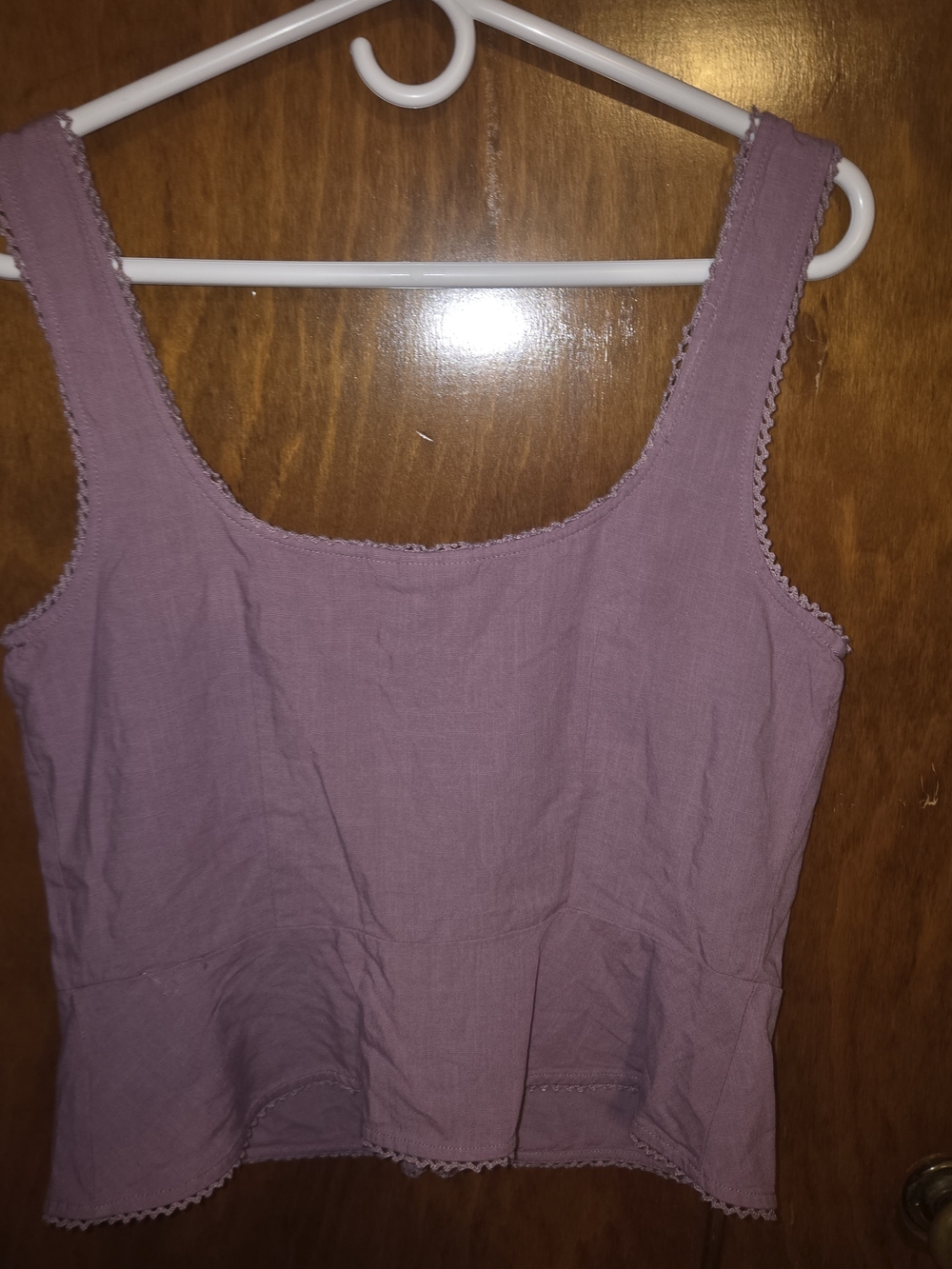 Universal Thread Mauve Lace-Trim Button Front Tank - Picture 4 of 5